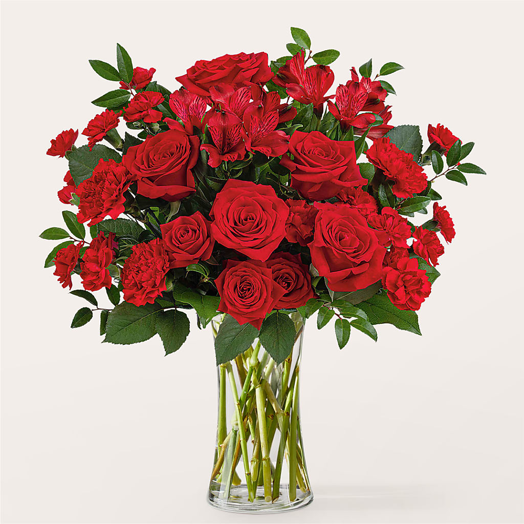 Brilliant Ruby Bouquet – Zapateria Y Floreria Hernandez, San Jose CA