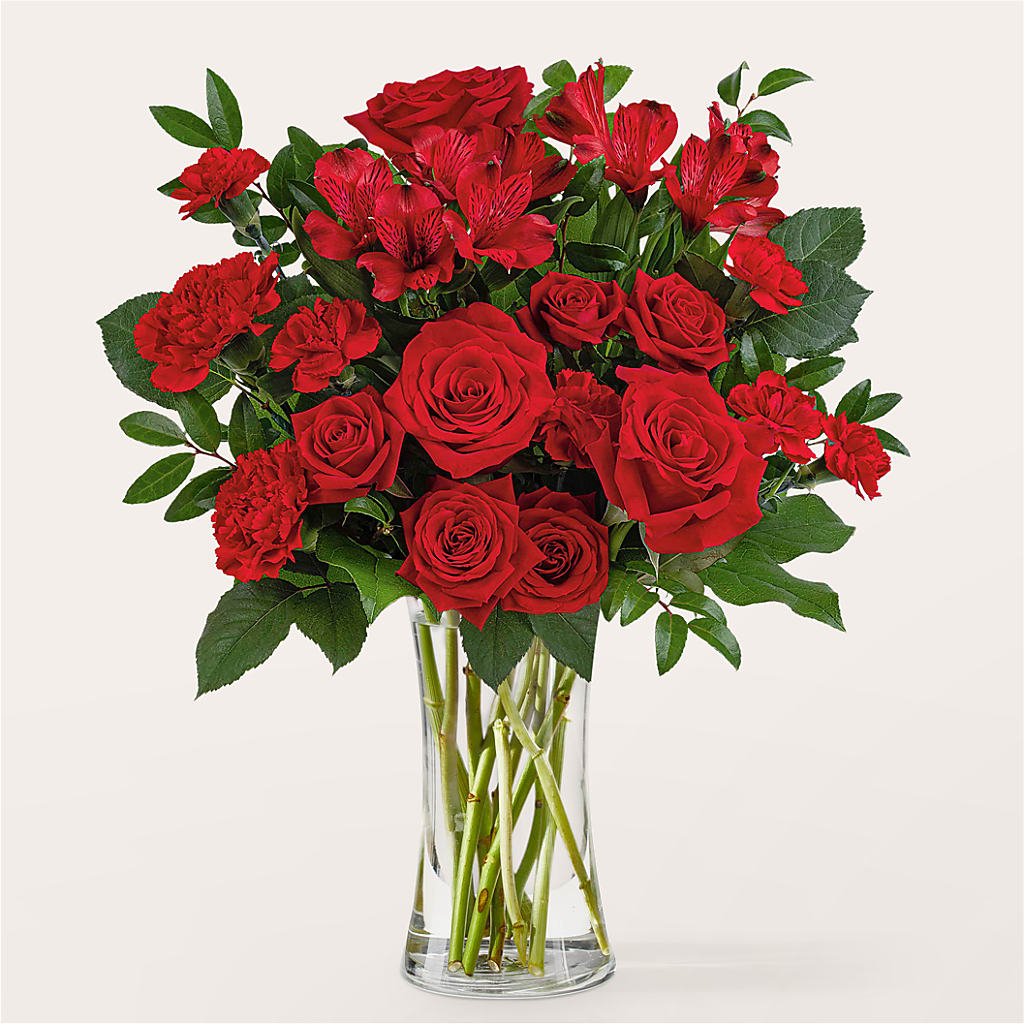 Brilliant Ruby Bouquet – Zapateria Y Floreria Hernandez, San Jose CA