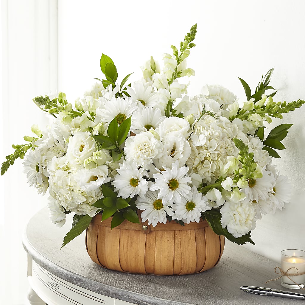 Pure Ivory Basket – Zapateria Y Floreria Hernandez, San Jose CA