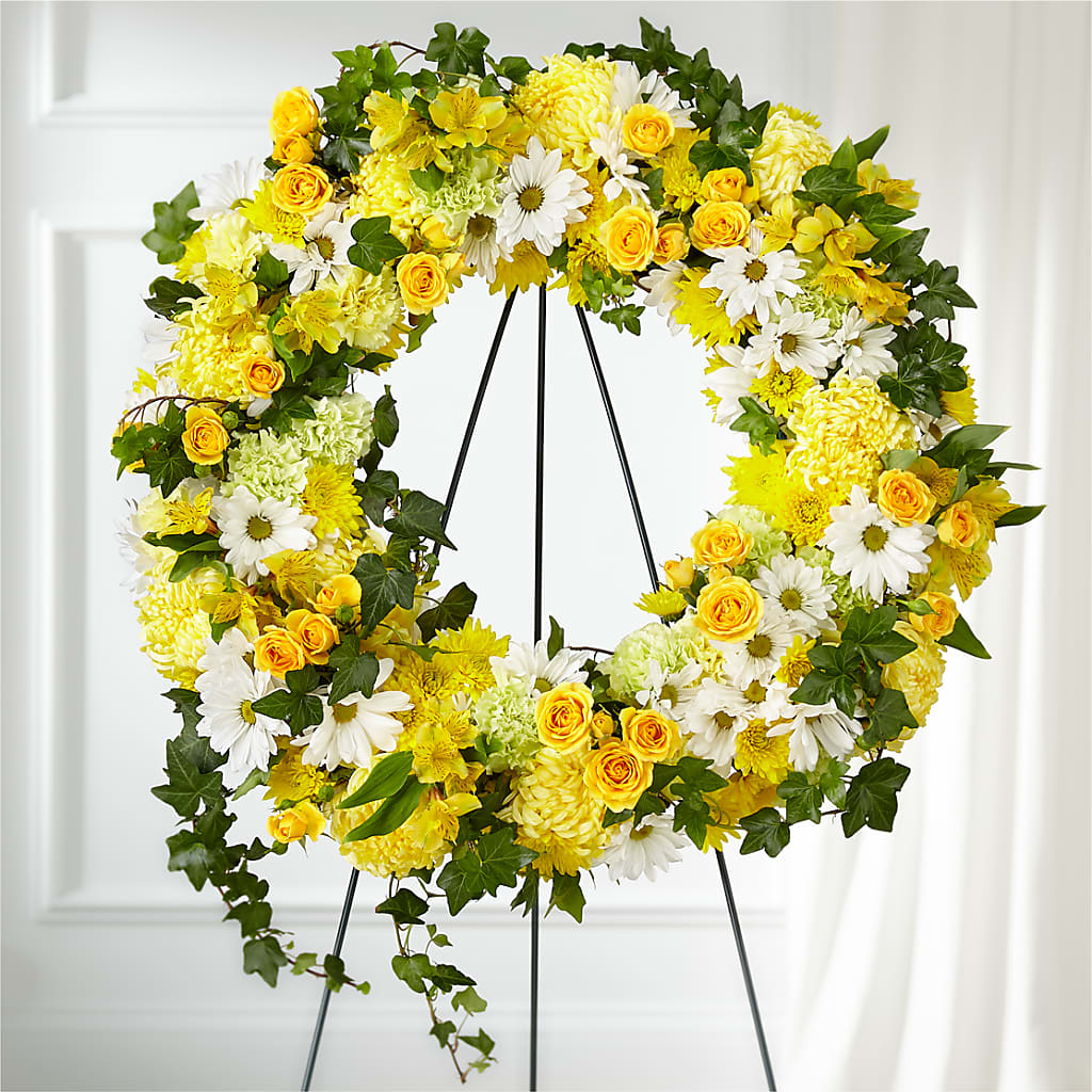 Golden Remembrance Wreath – Zapateria Y Floreria Hernandez, San Jose CA
