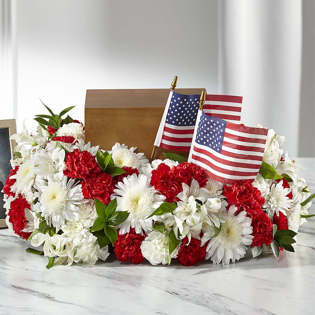 Spirit of Patriotism Cremation Adornment – Zapateria Y Floreria Hernandez, San Jose CA