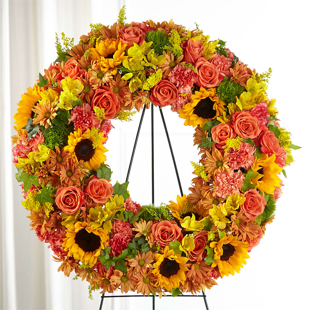 Autumnal Memories Wreath (Standard) – Zapateria Y Floreria Hernandez, San Jose CA