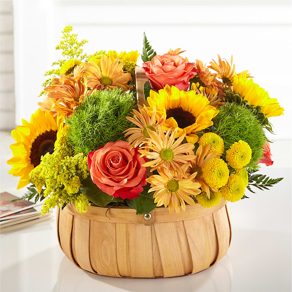 Harvest Sunflower Basket – Zapateria Y Floreria Hernandez, San Jose CA