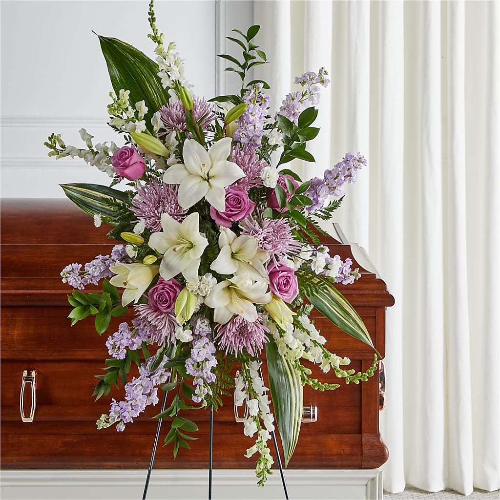 Grateful Hearts Standing Spray – Zapateria Y Floreria Hernandez, San Jose CA