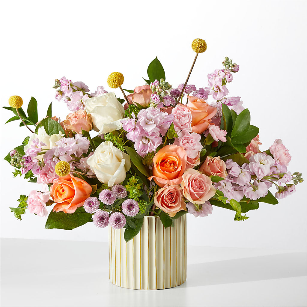 French Market Bouquet with Ivory Vase – Zapateria Y Floreria Hernandez, San Jose CA