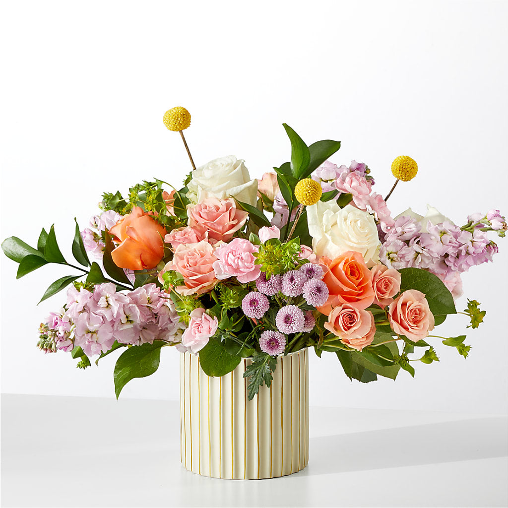 French Market Bouquet with Ivory Vase – Zapateria Y Floreria Hernandez, San Jose CA