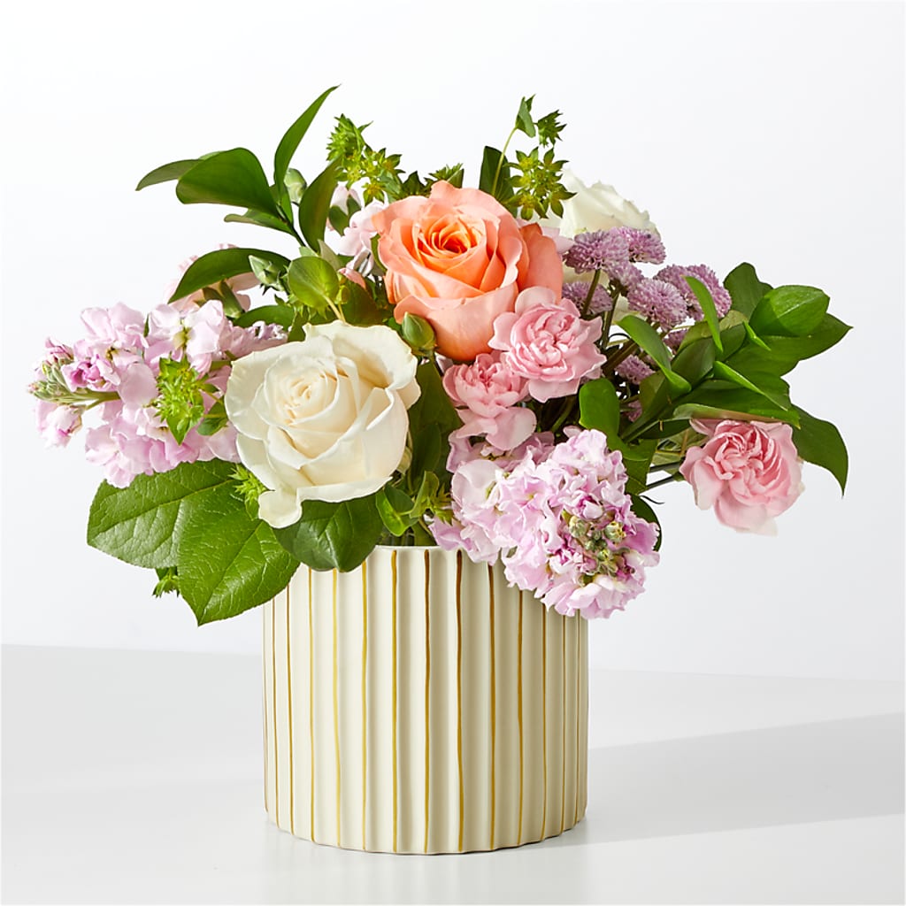 French Market Bouquet with Ivory Vase – Zapateria Y Floreria Hernandez, San Jose CA