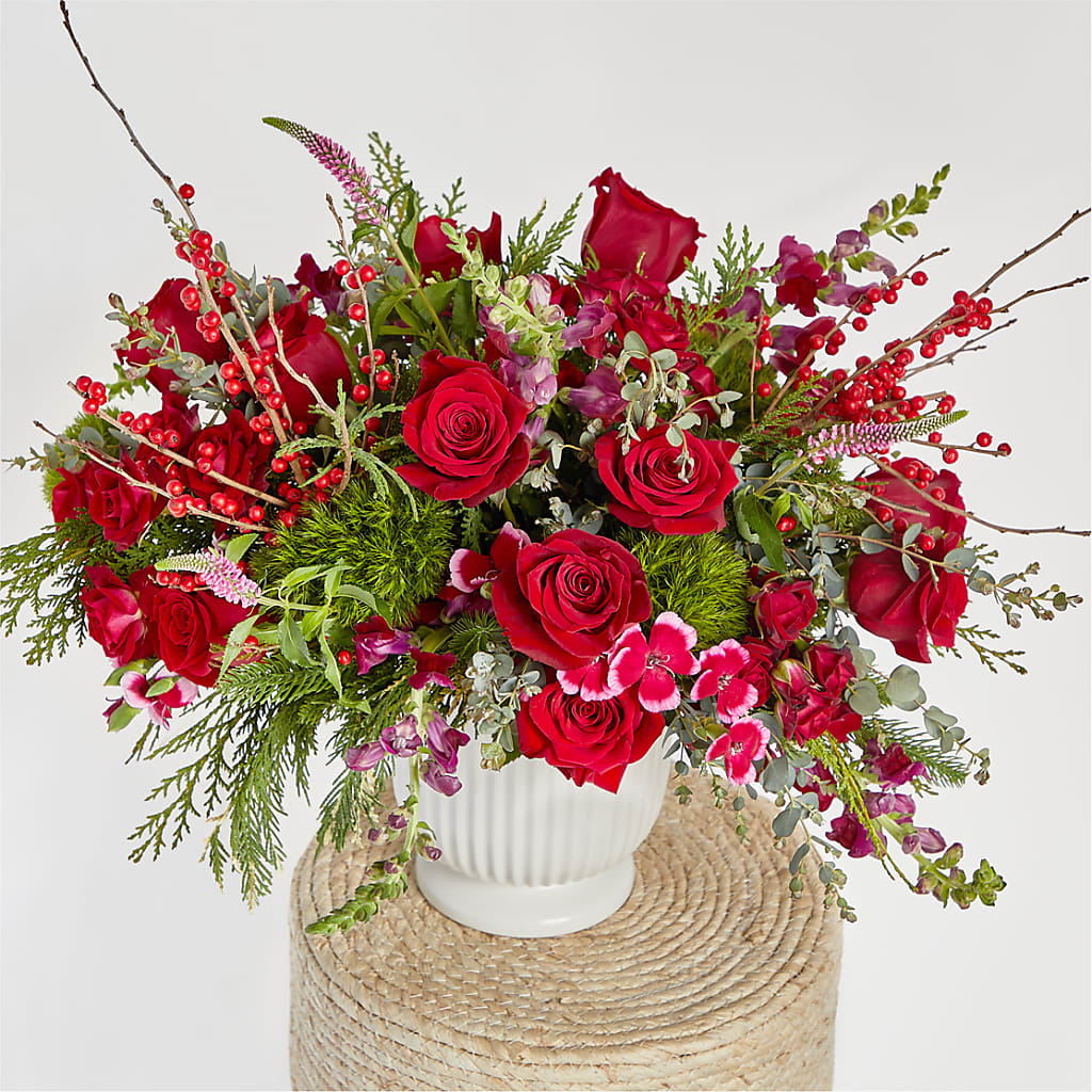 Big Red Bow Bouquet –  Zapateria Y Floreria Hernandez, San Jose CA