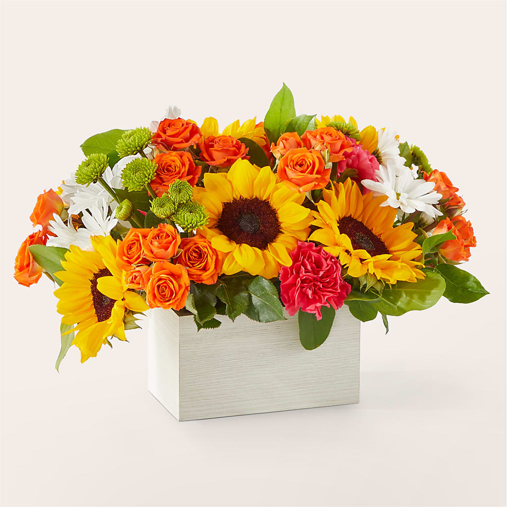 Sun-drenched Blooms Box Bouquet –  Zapateria Y Floreria Hernandez, San Jose CA