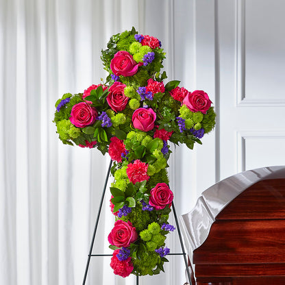 Tribute Rose Floral Cross –  Zapateria Y Floreria Hernandez, San Jose CA
