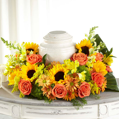 Faithful Sunflower Cremation Adornment –  Zapateria Y Floreria Hernandez, San Jose CA