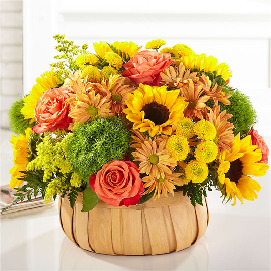 Harvest Sunflower Basket –  Zapateria Y Floreria Hernandez, San Jose CA