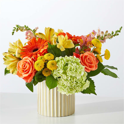 Autumn Sunshine Bouquet with Ivory Vase –  Zapateria Y Floreria Hernandez, San Jose CA