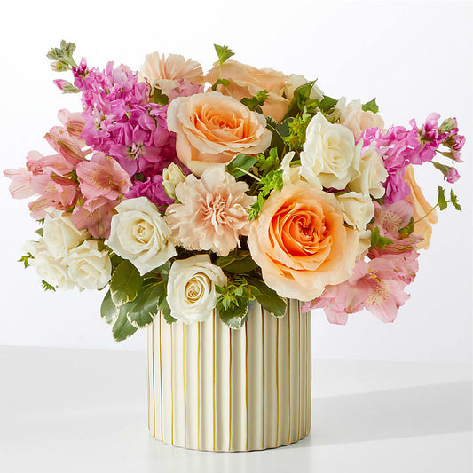 Paradise Bouquet with Ivory Vase –  Zapateria Y Floreria Hernandez, San Jose CA