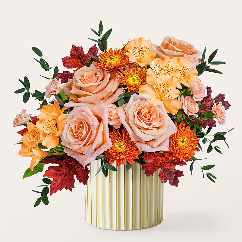 Spiced Latte Bouquet with Ivory Vase –  Zapateria Y Floreria Hernandez, San Jose CA