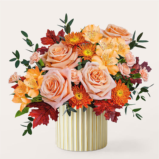 Spiced Latte Bouquet with Ivory Vase –  Zapateria Y Floreria Hernandez, San Jose CA