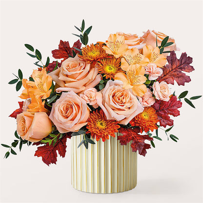 Spiced Latte Bouquet with Ivory Vase –  Zapateria Y Floreria Hernandez, San Jose CA
