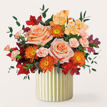 Spiced Latte Bouquet with Ivory Vase –  Zapateria Y Floreria Hernandez, San Jose CA