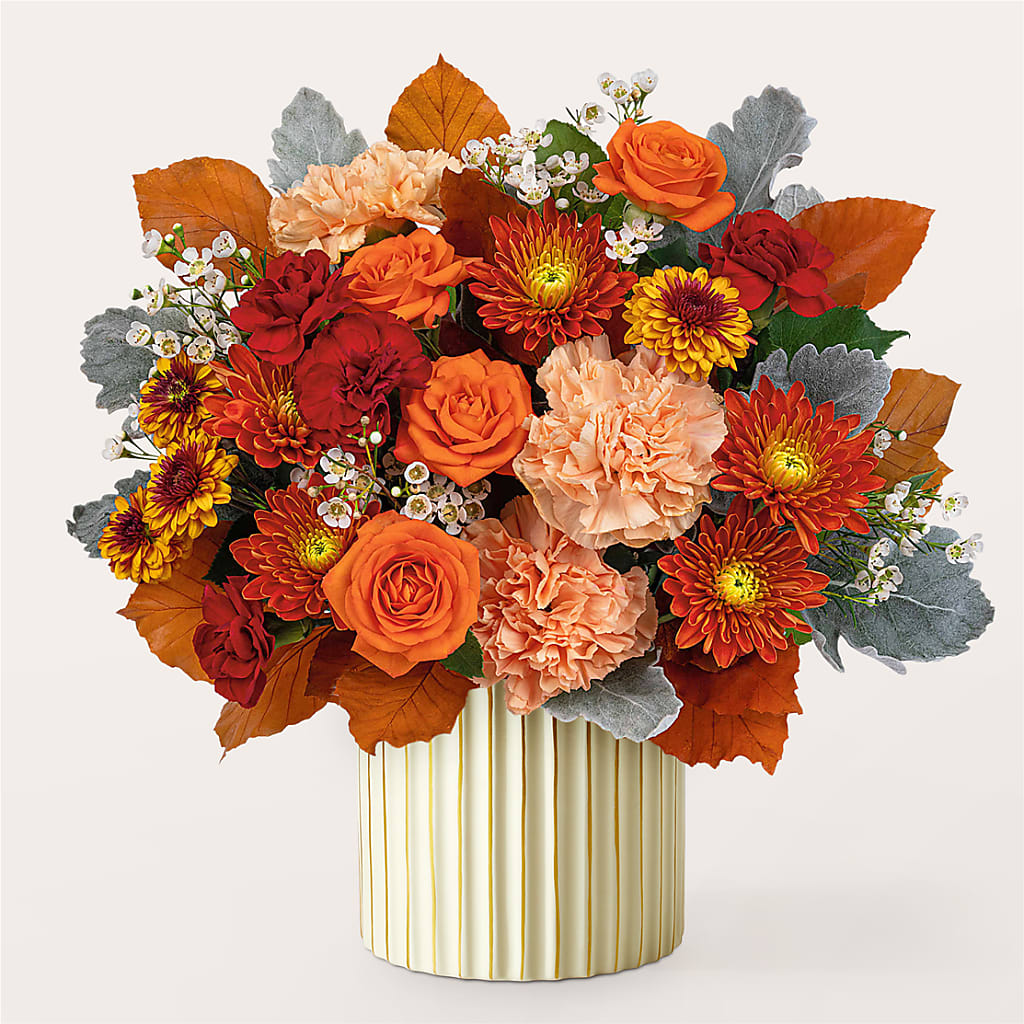 Merlot Bouquet with Ivory Vase –  Zapateria Y Floreria Hernandez, San Jose CA