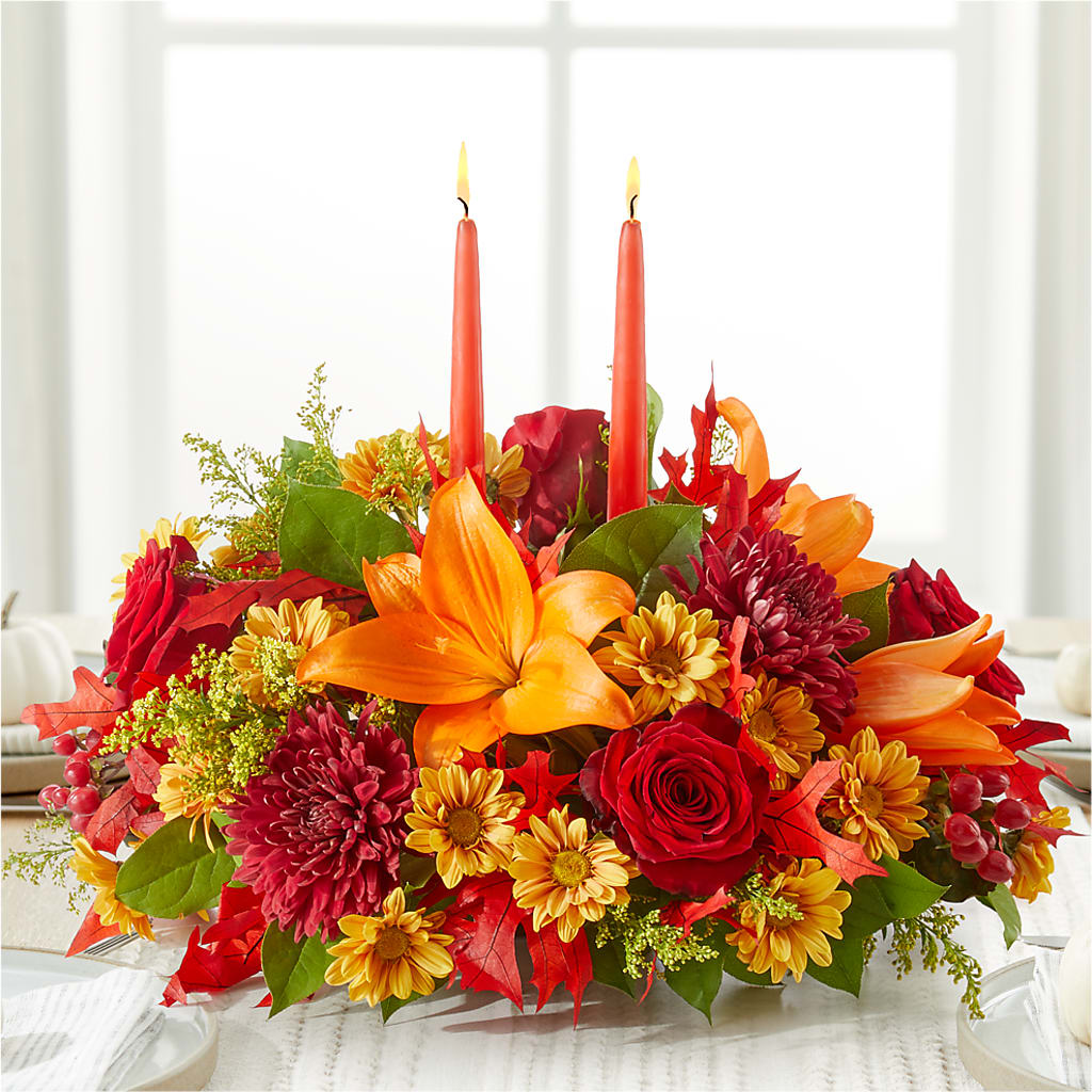 Autumn's Embrace Centerpiece –  Zapateria Y Floreria Hernandez, San Jose CA