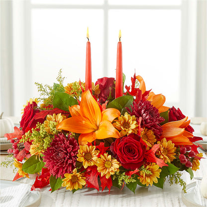 Autumn's Embrace Centerpiece –  Zapateria Y Floreria Hernandez, San Jose CA