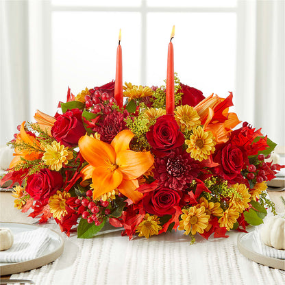 Autumn's Embrace Centerpiece –  Zapateria Y Floreria Hernandez, San Jose CA