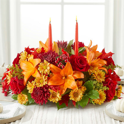Autumn's Embrace Centerpiece –  Zapateria Y Floreria Hernandez, San Jose CA