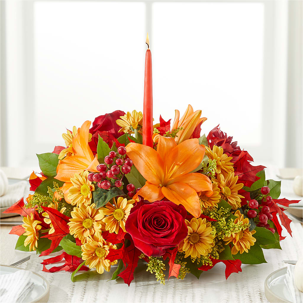 Autumn's Embrace Centerpiece –  Zapateria Y Floreria Hernandez, San Jose CA