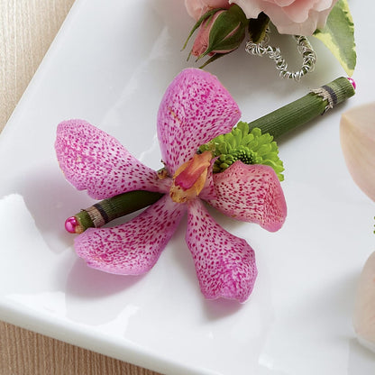 Pink Mokara Boutonniere –  Zapateria Y Floreria Hernandez, San Jose CA